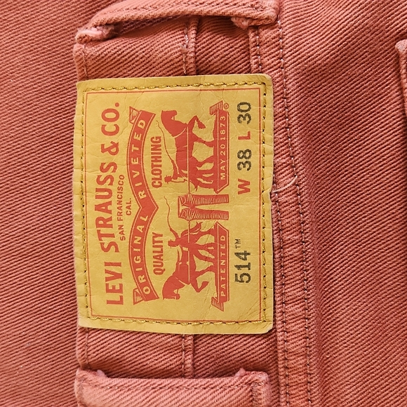 LEVIS 514  MENS JEANS SIZE W38 L30 BURNT ORANGE COLOR - Picture 3 of 12